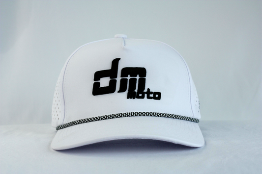 White DM Moto Hat
